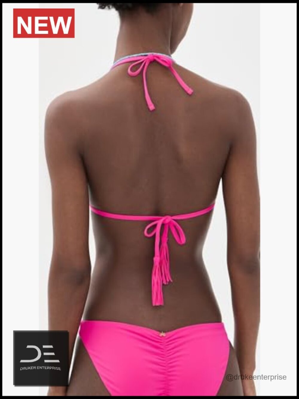 Triangle Bikini Top with Removable Padding, Nylon Blend, Hand Wash - Picture 3 of 6